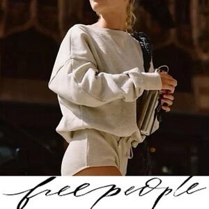Free People For the Win sweatshirt romper in oatmeal ❤️NWT